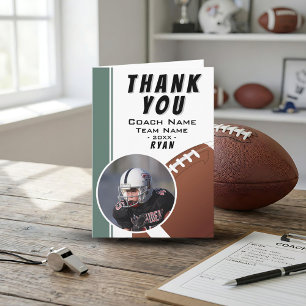 American Football Coach Team Player Thank You Card
