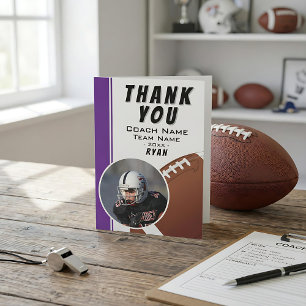 American Football Coach Team Player Thank You Card