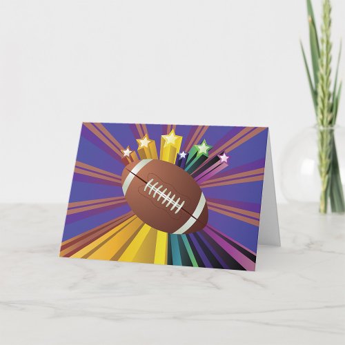 American Football Color Rays Greeting Card