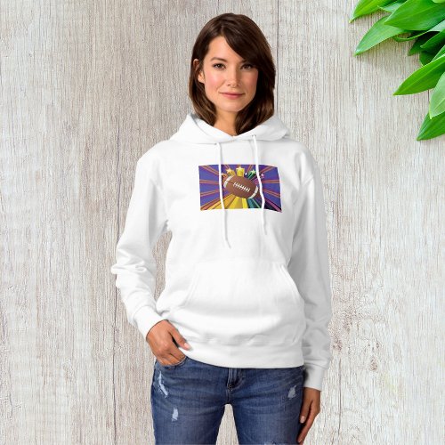 American Football Color Rays Womens Hoodie