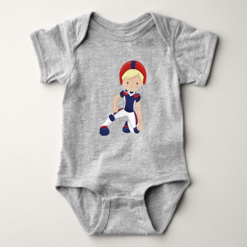 American Football Cute Boy Blond Hair Rugby Baby Bodysuit