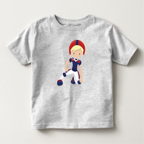 American Football Cute Boy Blond Hair Rugby Toddler T_shirt
