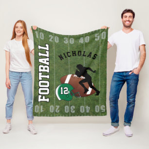 American Football 🏈 - Dark Green Helmet Fleece Blanket