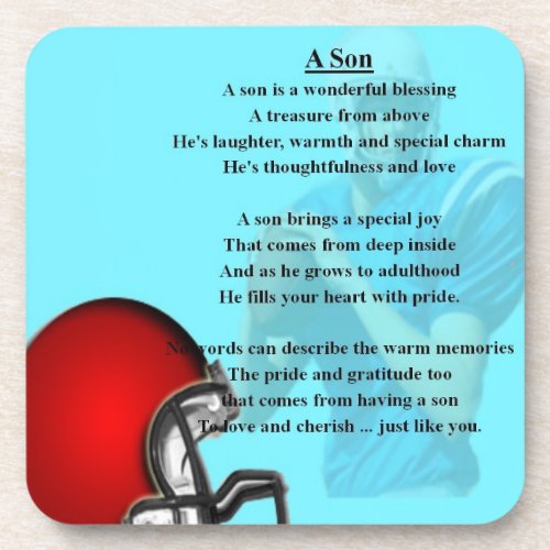American football design Coaster _ Son poem