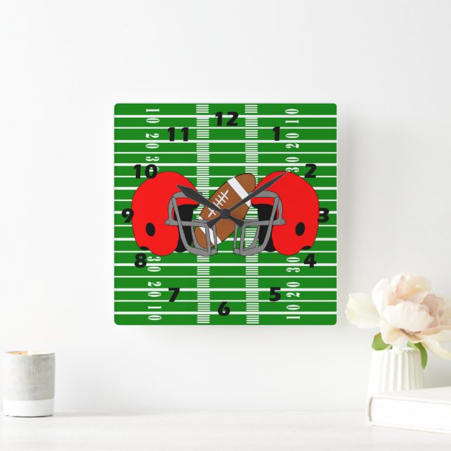 American Football Design Square Wall Clock (Home)