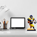 American Football Desk Sculpture<br><div class="desc">American Football Desk Sculpture.
Dimensions: 10"l x 8"w Final size is approximate and depends on cut-out size of image
Made of high strength cast acrylic.
Optic clear front,  and high gloss black back.</div>
