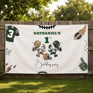 American Football dinosaur birthday Banner