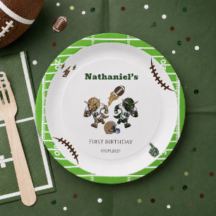 American Football dinosaur birthday Paper Plates