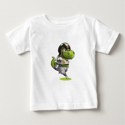 American Football Dinosaur Tyrannosaurus Rex Baby T_Shirt