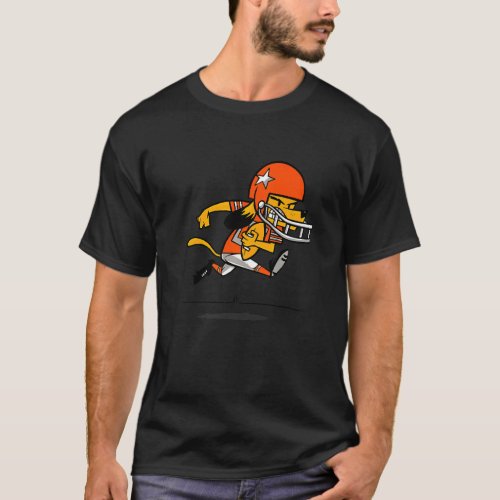 American Football Dog with Helmet running Running  T_Shirt