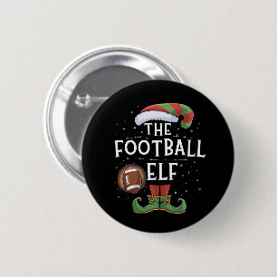 American Football Elf Family Matching Christmas Button