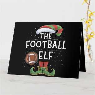 American Football Elf Family Matching Christmas Card
