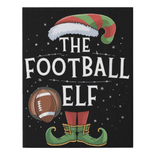 American Football Elf Family Matching Christmas Faux Canvas Print