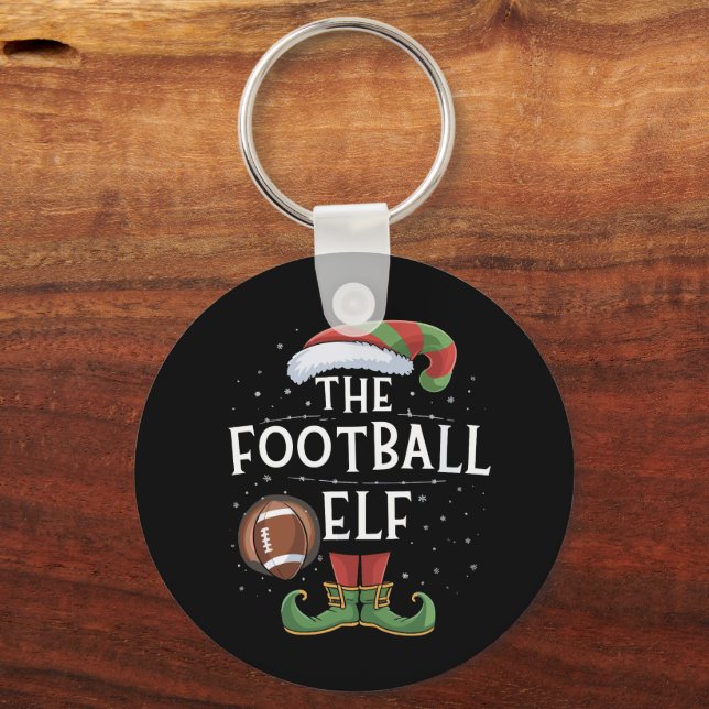 American Football Elf Family Matching Christmas  Keychain (Front)