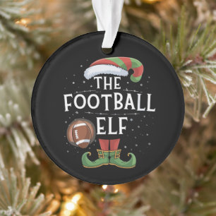 American Football Elf Family Matching Christmas  Ornament