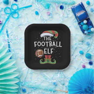American Football Elf Family Matching Christmas  Paper Plates