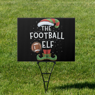 American Football Elf Family Matching Christmas Sign