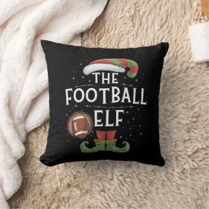 American Football Elf Family Matching Christmas  Throw Pillow