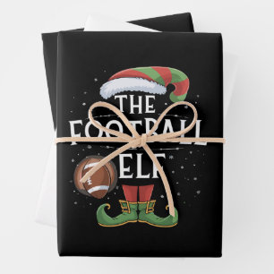 American Football Elf Family Matching Christmas  Wrapping Paper Sheets