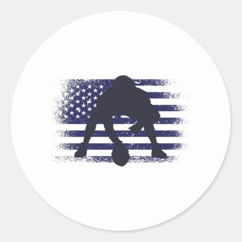 American Football Fan Jersey Shirt USA Flag Classic Round Sticker