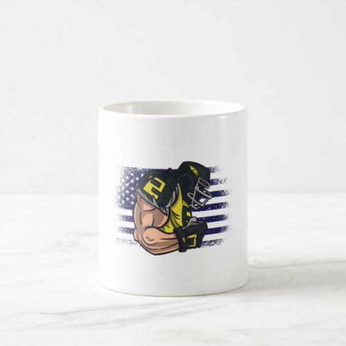 American Football Fan Jersey Shirt USA Flag Coffee Mug