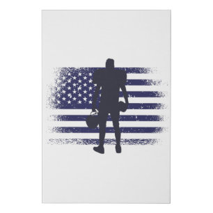 American Football Fan Jersey Shirt USA Flag Faux Canvas Print