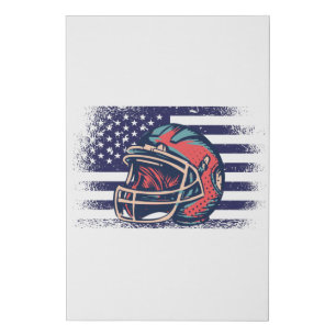 American Football Fan Jersey Shirt USA Flag Faux Canvas Print