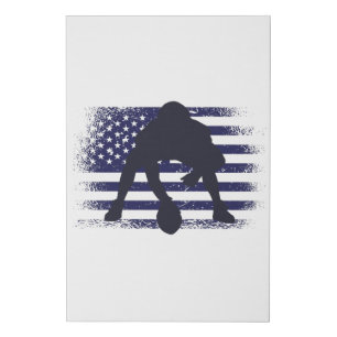 American Football Fan Jersey Shirt USA Flag Faux Canvas Print