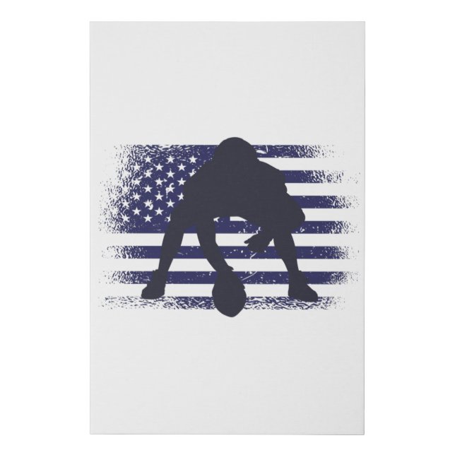 American Football Fan Jersey Shirt USA Flag Faux Canvas Print (Front)