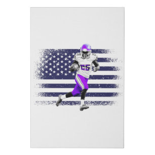 American Football Fan Jersey Shirt USA Flag Faux Canvas Print