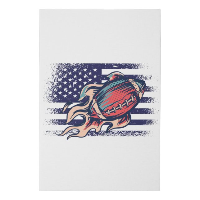 American Football Fan Jersey Shirt USA Flag Faux Canvas Print (Front)