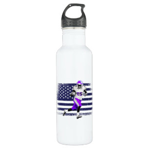 American Football Fan Jersey Shirt USA Flag Stainless Steel Water Bottle