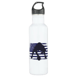 American Football Fan Jersey Shirt USA Flag Stainless Steel Water Bottle