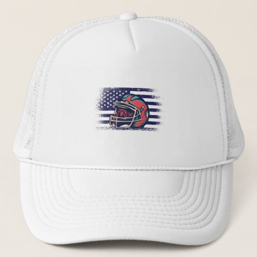 American Football Fan Jersey Shirt USA Flag Trucker Hat