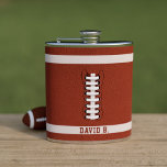 American Football Fan Name Tailgate Party Flask<br><div class="desc">Perfect for football fans who like to celebrate game day. Just add your name!</div>