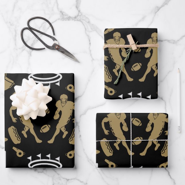 American Football Fan  Wrapping Paper Sheets (Front)