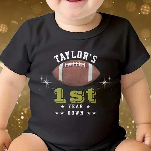 American Football Field 1st Birthday Party Baby Bodysuit