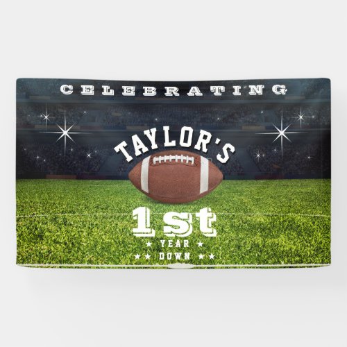 American Football Field 1st Birthday Party Banner