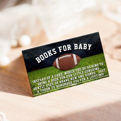 American Football Field Book Request Baby Shower Enclosure Card