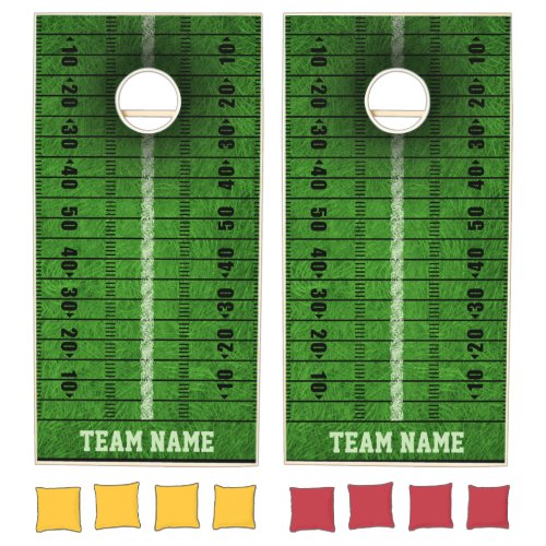 American Football field Grass Player Gamer Cornhole Set