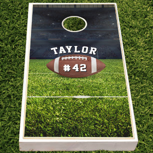 American Football Field Name Team Jersey Number Cornhole Set