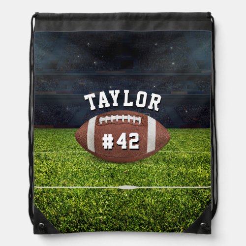American Football Field Name Team Jersey Number Drawstring Bag