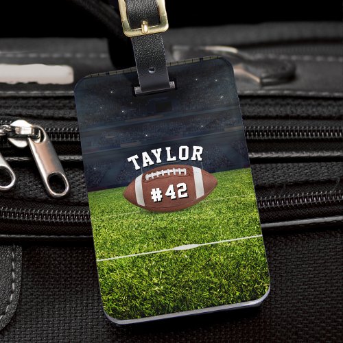 American Football Field Name Team Jersey Number Luggage Tag