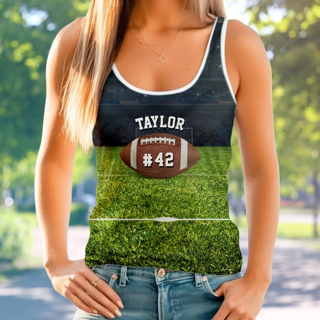 American Football Field Name Team Jersey Number Tank Top (american football field sport tank top)