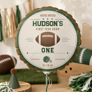 American Football First Year Down 1st Birthday Balloon