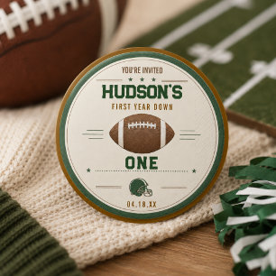 American Football First Year Down 1st Birthday Button