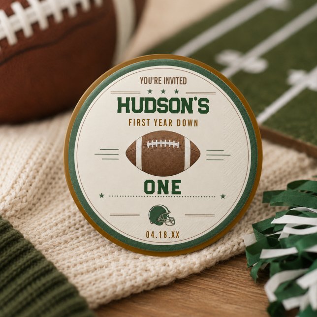 American Football First Year Down 1st Birthday Button (American Football First Year Down 1st Birthday button)