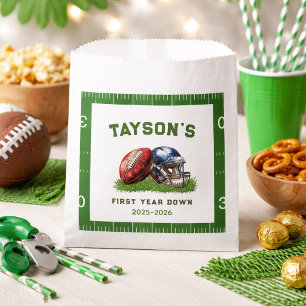 American Football First Year Down 1st Birthday Favor Bag