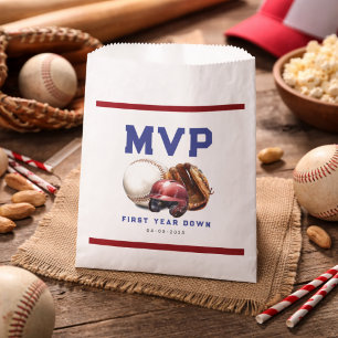 American Football First Year Down 1st Birthday Favor Bag