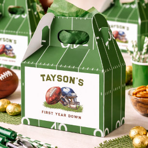 American Football First Year Down 1st Birthday Favor Boxes